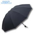 Promotional Gifts Popular Fashion Protection Portable Manual Open Solid Classic Color Cheap Big Black Mini 3 Fold Umbrella Men